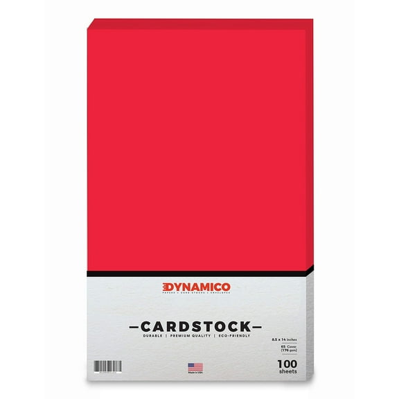 Red 8.5 x 14" Cardstock Paper - Legal/Menu Size - for Cards, and Stationery Printing | Medium weight 65 LB (175 gsm) Cover Card Stock | 100 Sheets Per Pack