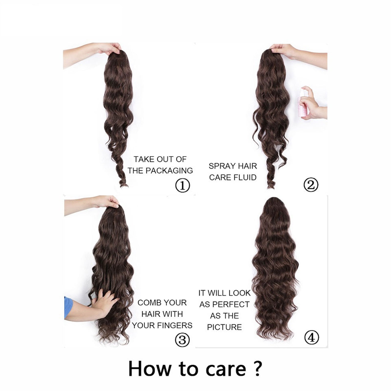 Body Wave for Women Long Wavy Ponytail Human Hair Drawstring Clip in Hairpiece Black Wave Extension African American Pony Tail