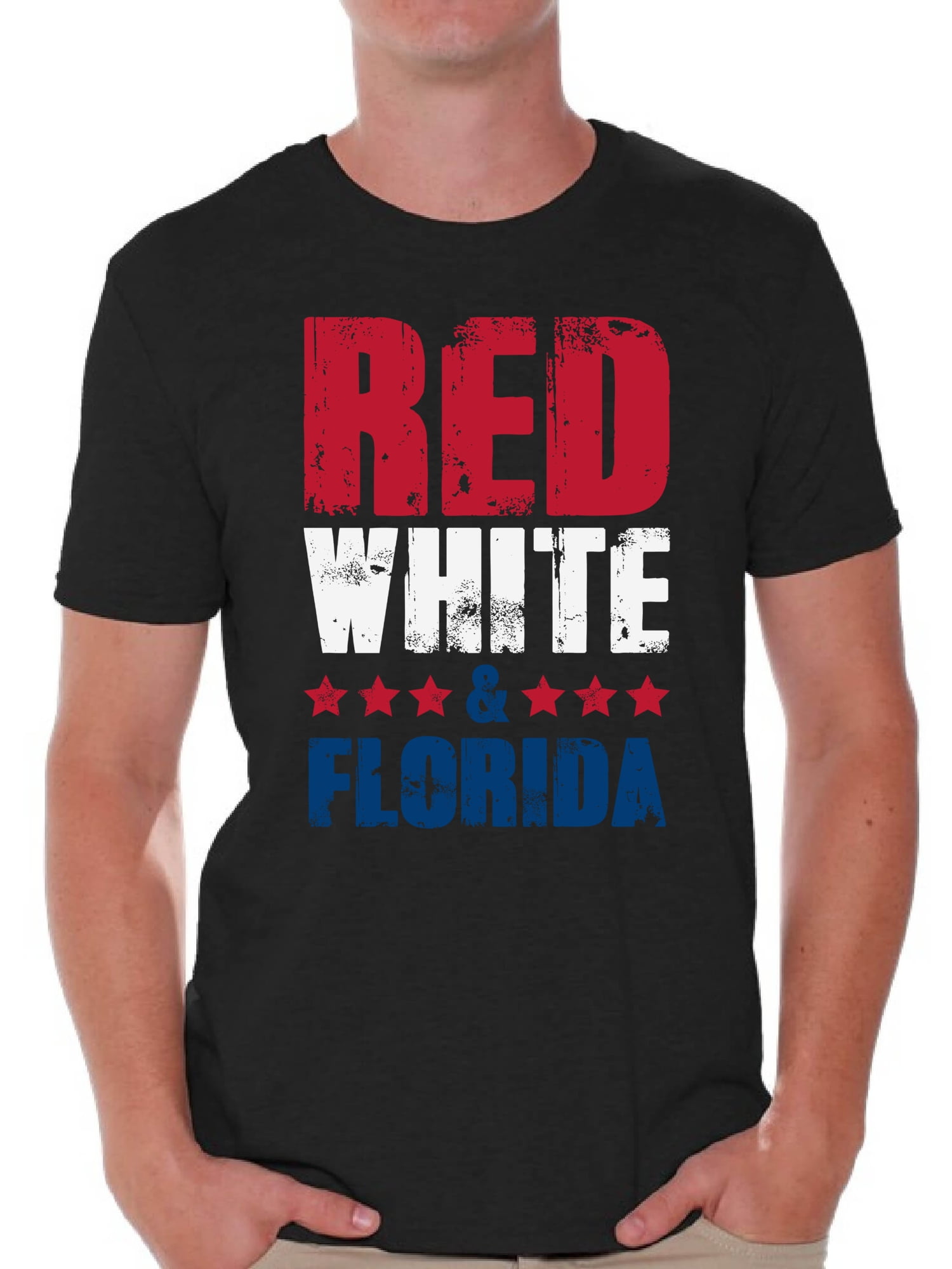 Awkward Styles Red White & Florida Shirt for Men American Men USA Flag