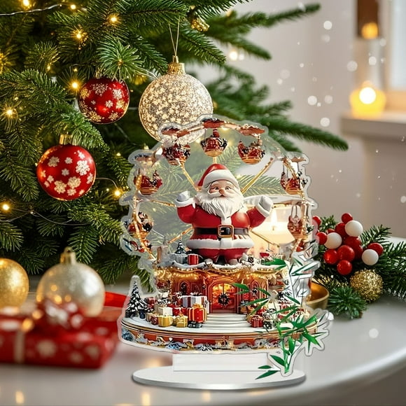 Adorno navideño acrílico para colgar en el espejo retrovisor del coche | Decoración navideña plana 2D