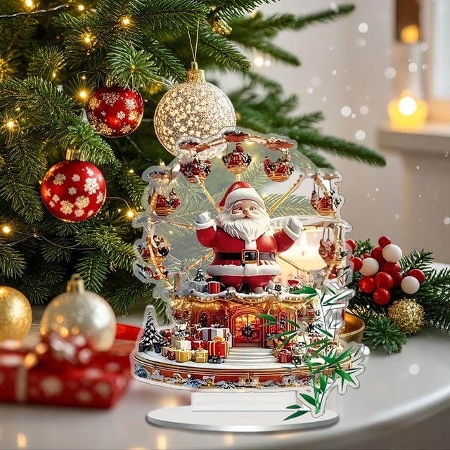 Adorno navideño acrílico para colgar en el espejo retrovisor del coche | Decoración navideña plana 2D