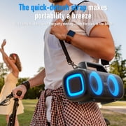 Portable Bluetooth Speaker IP65 Waterproof,140W Loud Sound,Bass Boost,Bluetooth 5.3, LED Lights,True Wireless Stereo Pairing,24H Playtime, for Home/Outdoor/Party/Beach, Fashionable Gift(Black)