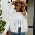 thumbnail image 5 of larppty Women's Faux Fur Waistcoat Vest Fuzzy Sleeveless Open Front Outwear Winter Warm Fluzzy Vest Jacket Coat (White, L), 5 of 6