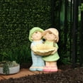 thumbnail image 6 of Alpine Corporation Boy and Girl Statue Holding Sunflower Birdbath, 6 of 11