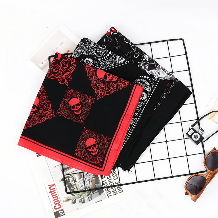 WOWSTYLE 3-Pack Retro Bandana Scarf Bandanas for Men Pocket