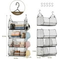 thumbnail image 5 of X-COSRACK 4-Tier Heavy Duty Metal Hanging Closet Organizer, Modular Wire Wardrobe Storage Baskets with 4 Dividers & 5 S-Hooks for Clothes, Sweaters & Jeans, Black, 5 of 8