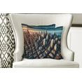 thumbnail image 5 of Ambesonne Cityscape Throw Pillow Cover Pack of 2, Manhattan Panorama Urban, 2 Pcs-26"x26", Blue and Pale Cinnamon, 5 of 5