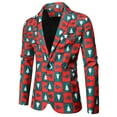 thumbnail image 3 of Traje de otoño e invierno para hombre, talla europea, estampado navideño, corte entallado, traje informal de un solo pecho, chaqueta para hombre, 3 of 6