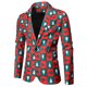 thumbnail image 2 of Traje de otoño e invierno para hombre, talla europea, estampado navideño, corte entallado, traje informal de un solo pecho, chaqueta para hombre, 2 of 6