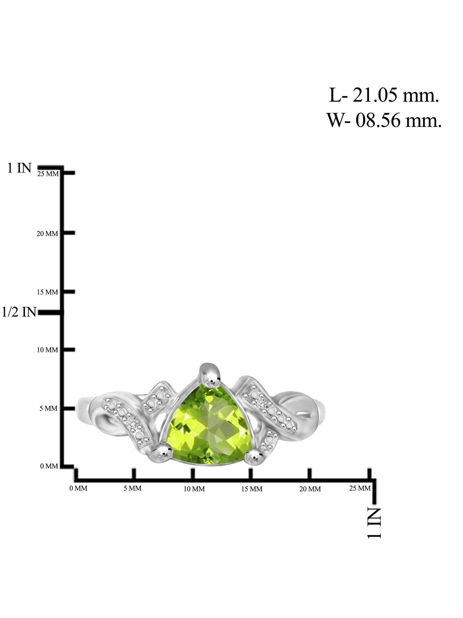 JewelersClub Peridot Ring December Birthstone Jewelry – 1 1/2 Carat Peridot Sterling Silver Ring Jewelry with White Diamond Accent – Gemstone Rings with Hypoallergenic Sterling Silver