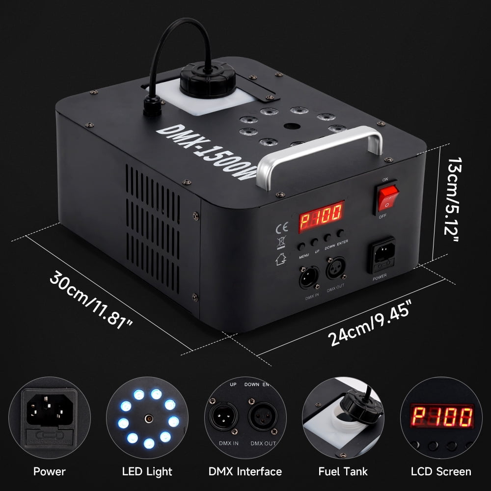 VIPQV Fog Machine 1500W, Wedding Smoke Machine with Remote Control and LED Light for Christmas Thanksgiving Party Stage