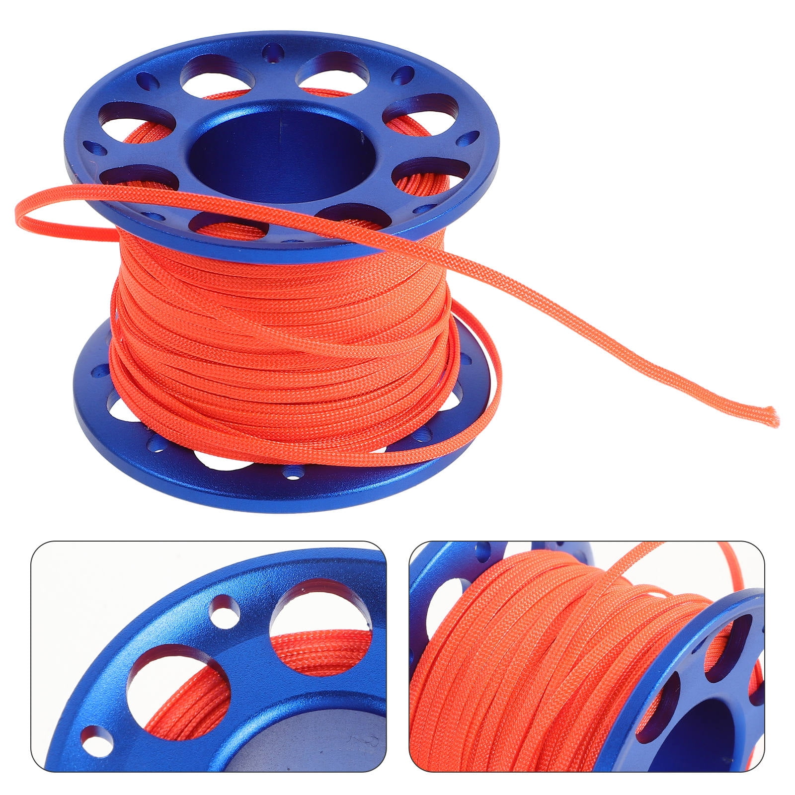 SWETRACE Compact Finger Spool Reel Assorted Color Aluminum Alloy Rope for Diving Snorkeling Surfing 1 Set