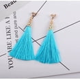 thumbnail image 6 of Trendy clip on 3 3/4" long gold top string earrings in a variety of colors, 6 of 16