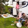 thumbnail image 2 of Patiojoy Folding Camping Table Portable Picnic Table with All-Weather HDPE Tabletop Metal Frame & Carry Straps White, 2 of 9