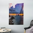 thumbnail image 1 of Beach Tapestry, Tropical Seashore Majestic Sunset Natural Scenery Big Clouds Rocks Exotic Landscape, Wall Hanging for Bedroom Living Room Dorm Decor, 40W X 60L Inches, Multicolor, by Ambesonne, 1 of 2