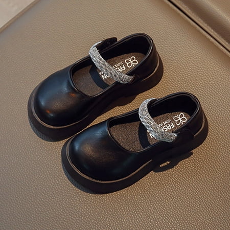 

Cathalem Baby Boots Size 4 Fashion Four Seasons Children Casual Shoes Leather Shoes Thick Bottom Non Slip Hook Girl Dress Heels Black 10 Years