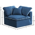 thumbnail image 6 of Meridian Furniture Plush Standard Navy Velvet Modular Corner Chair, 6 of 6