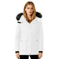 thumbnail image 7 of Women's Winter Fleece Warm Coat Windproof Long Down Jacket Hooded Thicken Outerwear with Pockets White S, 7 of 7