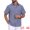 Denim Blue, variant on DARING DIVA Men's Plain Linen Short Sleeve Contrast Color Collar Shirts M Gray