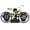 Yellow, variant on Vintage Bicycle Flip Clock Battery Operated Mechanical Bike Shaped Desk Clock Retro Flip Down Timepiece for Home Office Living Room Decor Red 8.0 inches / 20.3 cm