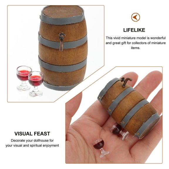 SOPOTUTU Miniature Dollhouse Accessories Wine Alloy Model for Restaurant Decor 1 Set