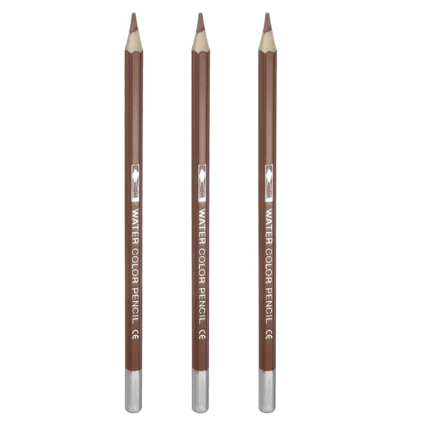 Uxcll Lápices de Acuarela, Set de Lápices de Color Café Claro para Esbozo, Coloreado y Dibujo, Suministros de Dibujo para Artistas para Libros de Colorear para Adultos, 3 Pcs