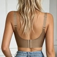 thumbnail image 4 of Cotton Bras for Women,Seamless Wireless Yoga Running Bra,V Neck Push Up Ribbed Sports Lingerie Sizes S-3XL, 4 of 5