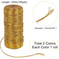 thumbnail image 2 of 218 Yard 1.5mm Gold and Silver Metallic Thread Cord Tinsel String Non-Stretch Sparkle Thread, 2 of 5