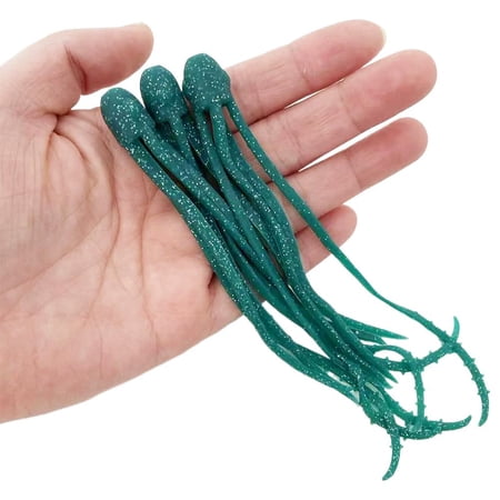 Fishing Squid Skirts Lures Luminous Octopus Skirts Trolling Lures Soft Plastic Fishing Bait Set Squid Skirts Fishing Lures Saltwater Octopus Skirts for Bass Trout Fishing - Green