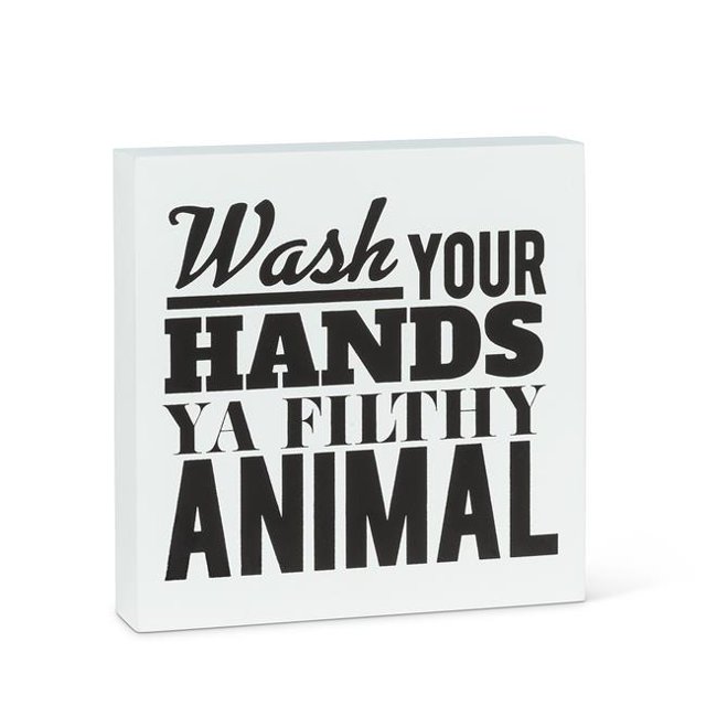 Abbott Collection AB-27-JUSTSAYIN-DM-351 6Sq Ya Filthy Animal Block, White - Medium