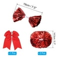 thumbnail image 2 of Uxcell Cheerleading Pom Poms, with Baton Handle and 2Pcs Red Large Cheerleader Hair Bow, Red 2 Pack, 2 of 7