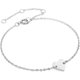 thumbnail image 1 of Delicada pulsera chapada en oro real de 14 quilates, pulsera de corazón pequeño, pulsera de barra, pulsera circular, pulsera de cadena de doble círculo, pulsera de disco, pulsera de perla creada, 1 of 4