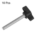 thumbnail image 3 of Uxcell 10 Packs M6 x 45mm Male Thread T/Z Wing Knobs Thumb Screw Clamping Knobs Grip Black, 3 of 5
