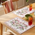 thumbnail image 4 of Pink White Magnolia Placemats Set of 12, Spring Floral Leaf Botanical Non-Slip Place Mats Washable Table Mats for Kitchen Dining Table Decorations Indoor/Outdoor, 4 of 9