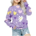 thumbnail image 2 of Bnwani Toddler Sweatshirt Long Sleeve Sweatshirt Hearts Printed Pullover, 2 of 5