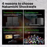 Nakamichi Shockwafe Ultra 9.2.4 Channel Soundbar System with Dolby Atmos/DTS:X, Dual 10 Subwoofers, 4 Rear Surround Speakers, 1300 Watts Max Output Power