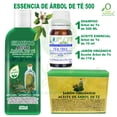 thumbnail image 1 of ESSENCIA ÁRBOL DE TÉ 500 PACK VIVONATURAL. 1 SHAMPOO DE ACEITE DE ÁRBOL DE TÉ DE 500 ml, 1 JABÓN ORGÁNICO DE ACEITE DE ARBOL DE TE 110 g Y 1 ACEITE ESENCIAL DE ARBOL DE TE DE 10 ML, 1 of 5