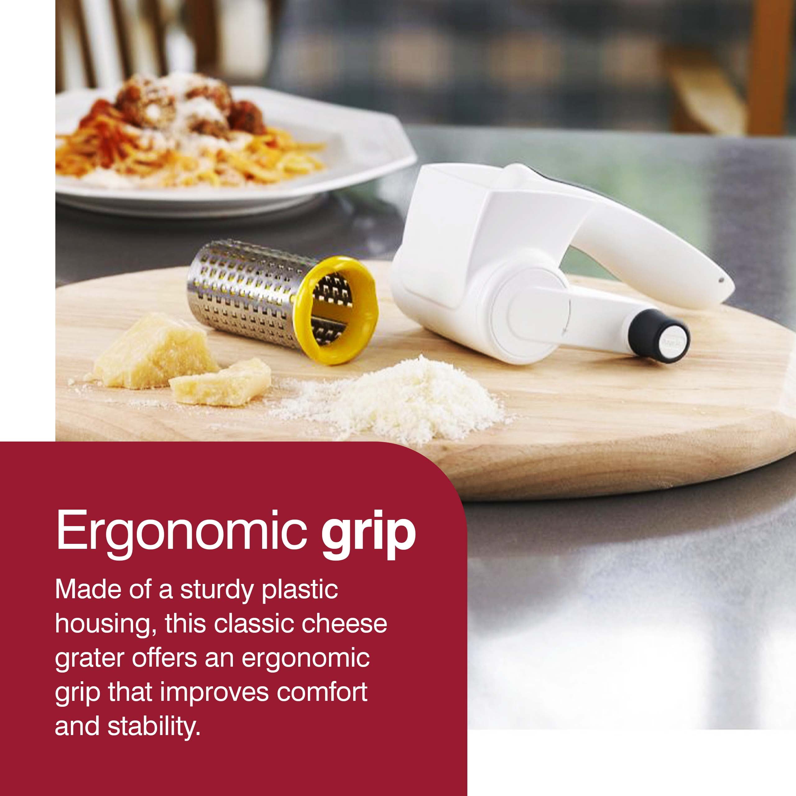 Zyliss Classic Kitchen Fine Hard Cheese Grater, 6.5