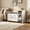 Cream White, variant on Cat Litter Box Enclosure with Scratch Pad, Farmhouse Style Wooden Storage Cabinet Indoor Cat House for Living Room or Bedroom Use