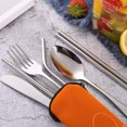 thumbnail image 3 of Outdoor Portable Stainless Steel Cutlery Set - Half Flower - Seven-piece Straw Set, 3 of 5