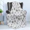 thumbnail image 4 of Snowflake Soft Flannel Fleece Blanket, Lace Style Arrangement of Snowflakes Winter Season Christmas Illustration, Cozy Plush for Indoor and Outdoor Use, 60" x 80", Blue Black White, by Ambesonne, 4 of 5