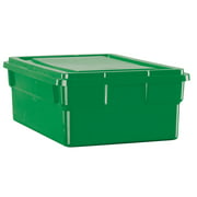 School Smart Storage Box with Lid, 11 x 6 x 16 Inches, Green