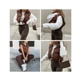 thumbnail image 4 of Lentta Womens Zip Up Stand Collar Sleeveless Padded Cropped Puffer Vest (Brown-XL), 4 of 5