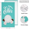 thumbnail image 2 of Dreamtimes Funny Bunny Bottom Hand Towels 2 PCS, Green Happy Easter Kitchen Towel Ultra Soft and Highly Absorbent,Decorative Fingertip Face Towel for Bathroom Hotel, 28.3"x14.4", 2 of 6