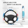 thumbnail image 6 of YFYANG Universal Elastic Blue Watercolor Abstract Texture Car Steering Wheel Cover, Non-Slip Sweat Absorbent, 6 of 8