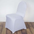thumbnail image 2 of Efavormart 10 PCS White Premium Spandex Stretch Fitted Banquet Chair Cover With Foot Pockets - 160GSM, 2 of 10