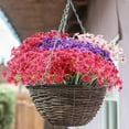thumbnail image 3 of Artificial Flowers Outdoor,10 Bundles Faux Flowers UV Resistant,Faux Plastic Plants Silk Flower for Outdoors Outside Front Porch Hanging Planter Decoration(Red), 3 of 5