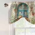 thumbnail image 5 of Tie Up Valances for Windows, Country Flowers Adjustable Valance Curtains Window Treatment for Living Room, Farmhouse Floral Windows Pots Plants Rod Pocket Kitchen Curtains & Drapes 60x18 Inch, 5 of 9