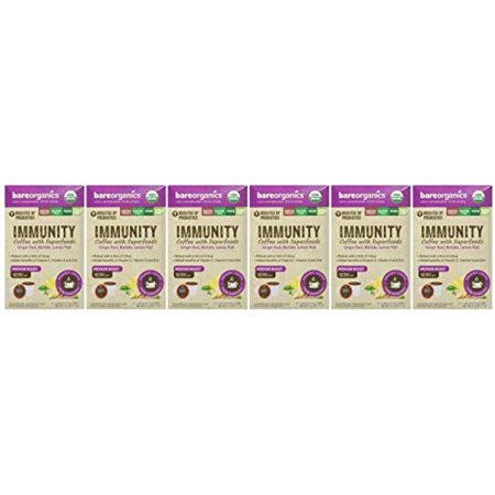 Bareorganics Bareorganics Immunity Blend Coffee With Superfoods, 12Ct, 12 Count (Pack Of 6) (15660)