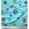 thumbnail image 1 of Soimoi Rayon Fabric Colorful Flowers Clip Art Printed Craft Fabric by The Yard 56 Inch Wide, 1 of 1